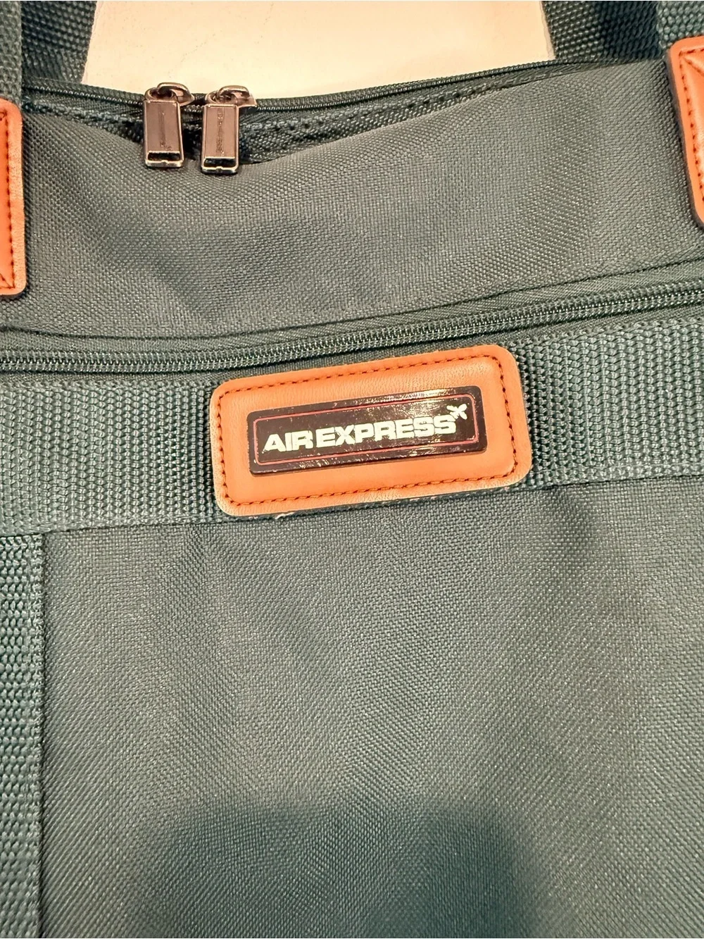 Vintage Air Express Garment Bag Green Travel Suit Carrier Hanging Luggage